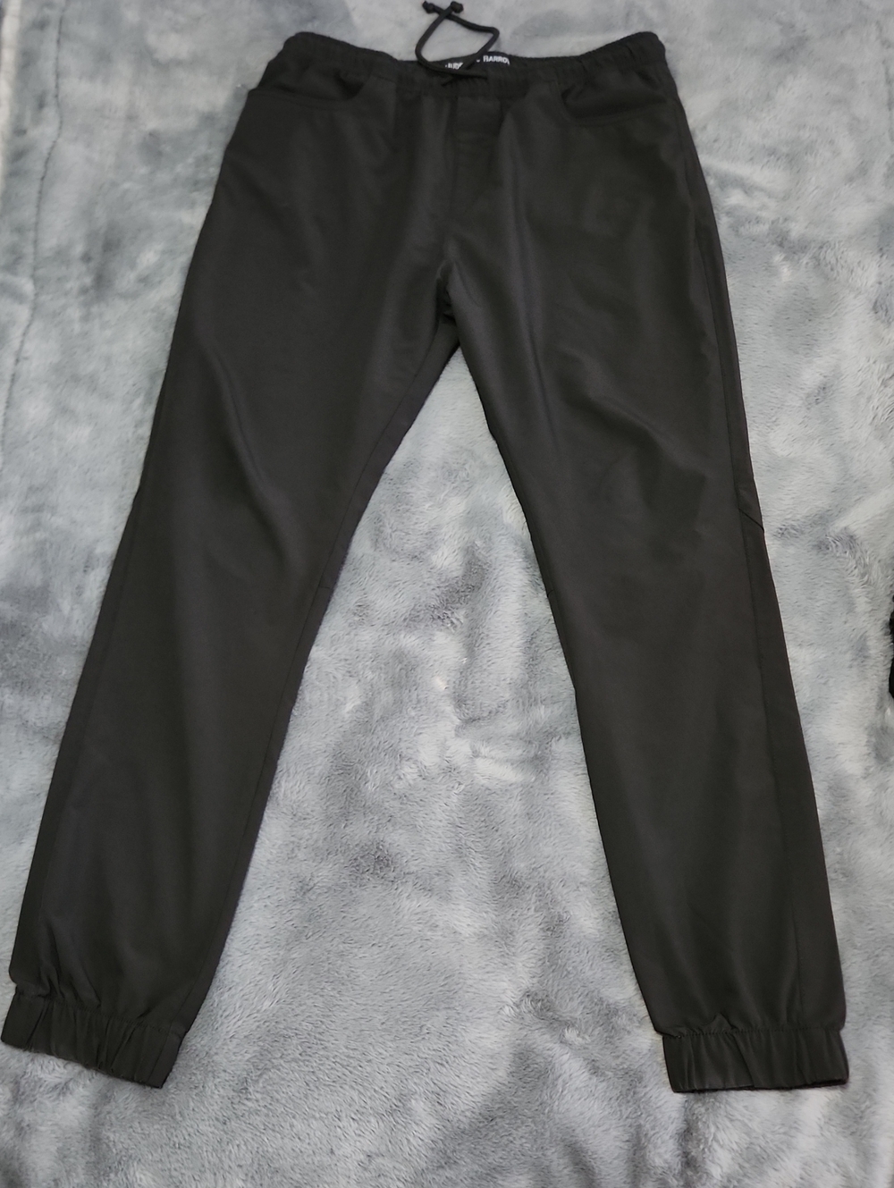 Men's Black Jogger Pants with Elastic Cuffs